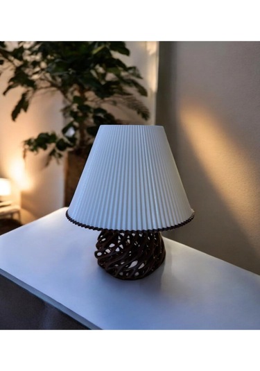 Twister Model Özel Tasarım Masa Lambası Ve Abajur - Siyah Çok Renkli