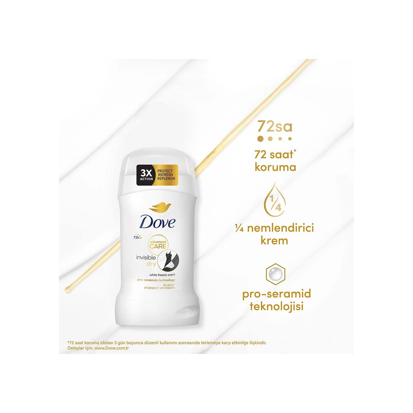 Dove Kadın Stick Deodorant Invisible Dry Advanced Care 72 Saat 50 Ml X2