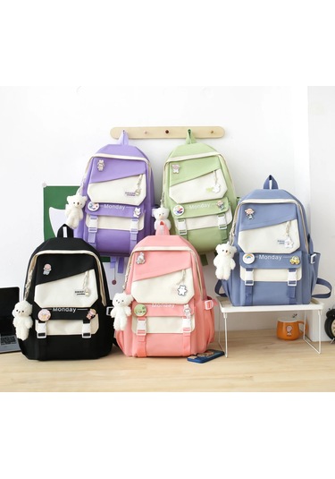 2024 Fabrika Sıcak Satış Hacmi Yüksek Okul Sırt Çantası Çocuk Sırt Çantası Yemek Kabı Takım Çocuklar Pembe