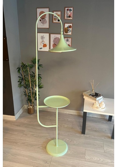 Mint Lambader Hareketli Başlık Sehpalı Modern Dekoratif Metal Oturma Odası Çalışma Odası 6966 Yeşil