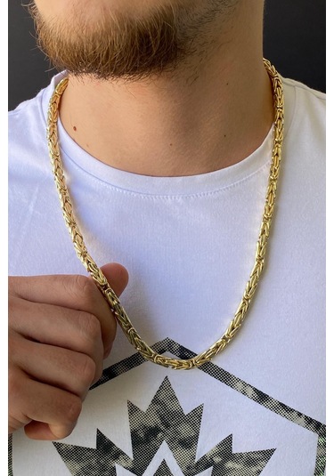 Zümrüt Sarraf 14 Ayar Altın Erkek L Kral Zincir Kolye