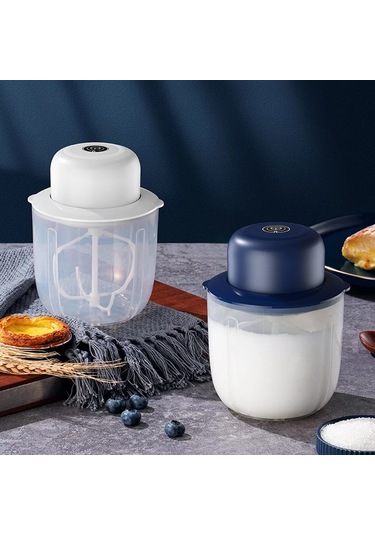 Monyee Usb Şarjlı 3 Vitesli Elektrikli Mikser - Yemek Kalitesi Kupa - El İstemez Tasarım - Beyaz Beyaz