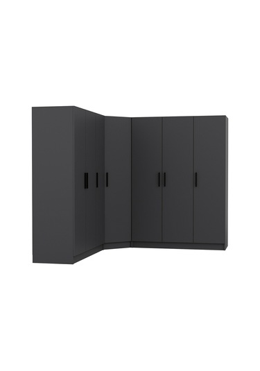 Minar Kale 7 Kapaklı 4 Ç Köşe Dolap Antrasit 210cm