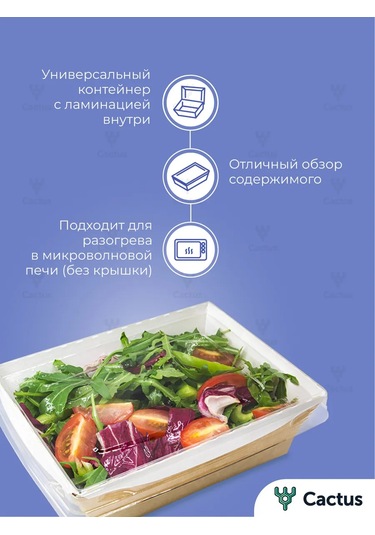 Cactus Kapaklı Tek Kullanımlık Yemek Kabı 500 Ml 391854527 100 adet