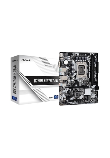 Asrock B760M-HDV/M.2 D4 Intel B760 5333 MHz (OC) DDR4 Soket 1700 mATX Anakart