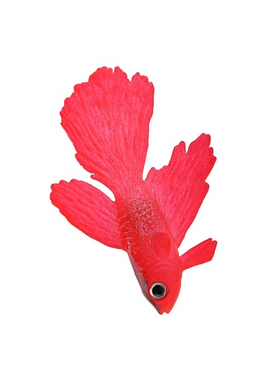 Qingmipy Akvaryum Dekorasyonu: Simülasyonlu Silikon Kırmızı Zıpkın Balık - Su Akışıyla Hareket Eden Süngüllü Ornament