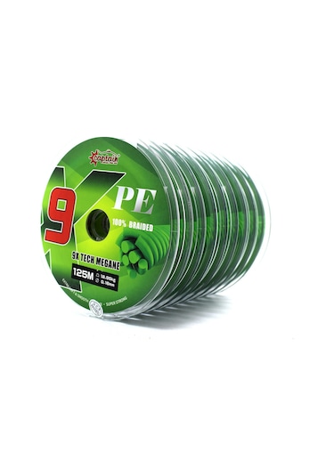 Captain X9 Megane Tech Pe 9 Örgü Spin İpi 125mt Dark Green 0.30 Mm