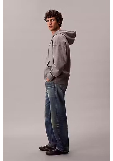 Erkek Regular Fit Fermuarlı Kapüşonlu Sweatshirt - Gri B30 Grey Heather