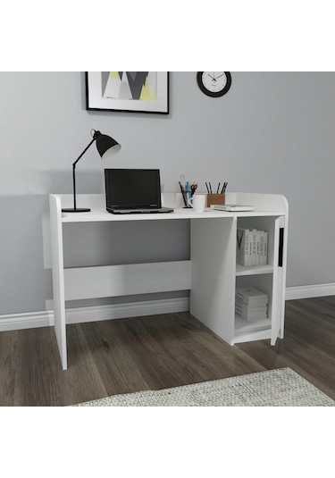 Arnetti Luses Dolaplı Çalışma Bilgisayar Masası Beyaz