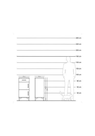 Kronos Komodin Tek Raflı Tek Çekmeceli 2 Kapaklı 44x59x96 Çam... Çam