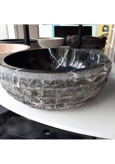 Toros Siyah Mermer Dışı Yatay Patlatma Çanak Lavabo
