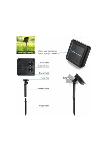 Dofolink Güneş Enerjili Bahçe Dekorasyon Işıkları - 10m 100 Işık Yeşil, 8 Fonksiyon, Ip65 Su Geçirmez, Otomatik Aç-kapat, Nikel Hidrojen Pil Yeşil