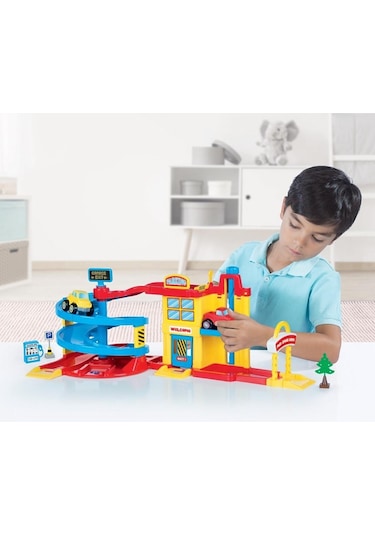 Dolu 40 Parça Otopark Seti Oyuncak Spiral Garaj Araba Oyun Seti