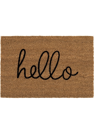 Coco Hello El Yazısı Kıl Kapı Önü Paspası 40x60 3681 Natural