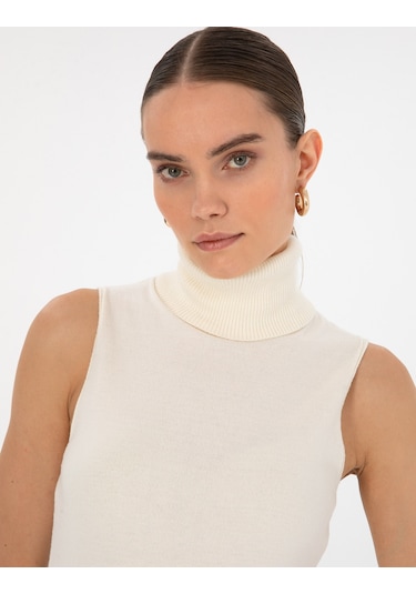 Pierre Cardin Kadın Ekru Kazak /triko 50316336-vr019 Ekru