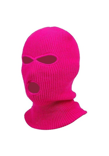 Delikli Kışlık Sıcak Unisex Balaklava Maskesi-renk: Pembe Mo Diğer
