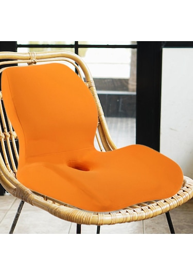 Suntek Bel Destek Yastığı Ergonomik Sandalye Sırt Yurt Oturma Turuncu Artış Turuncu