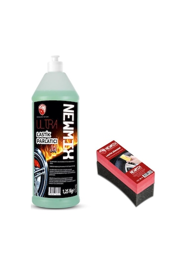 Newmix Jel Lastik Parlatıcı 1.25 KG + Uygulama Süngeri