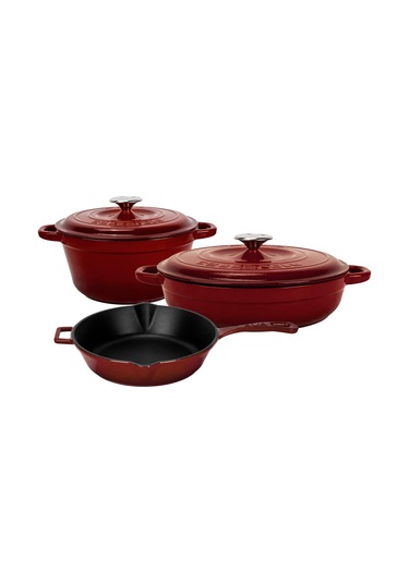 Lava Döküm Bordo 5 Parça Set Şıklık, Lezzet Ve Gücü Bir Araya Getiren Tasarım Bordo