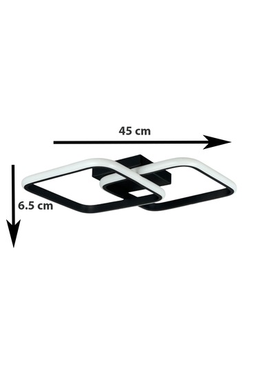 Kira Siyah Renk Salon Mutfak Hol Beyaz Led 2 Li Avize Siyah