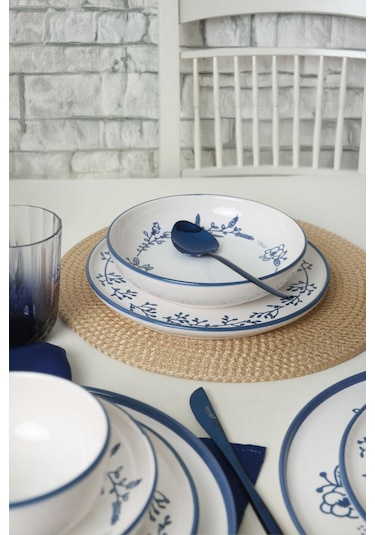 Blue Bloom Yemek Takımı 24 Parça 6 Kişilik 22810-11-12 Çok Renkli