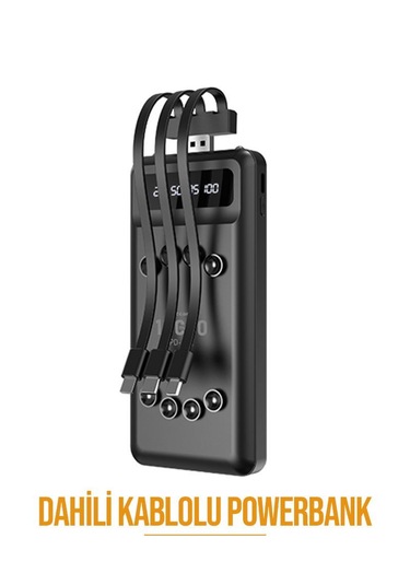 Kablolu Powerbank Siyah