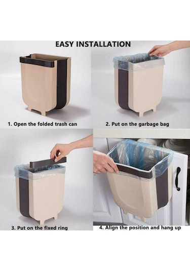 Beyaz Mayitr Mutfak Dolabı Kapı Asılı Çöp Kutusu Çöp Kutusu Katlanabilir Çöp Konteyneri Beyaz