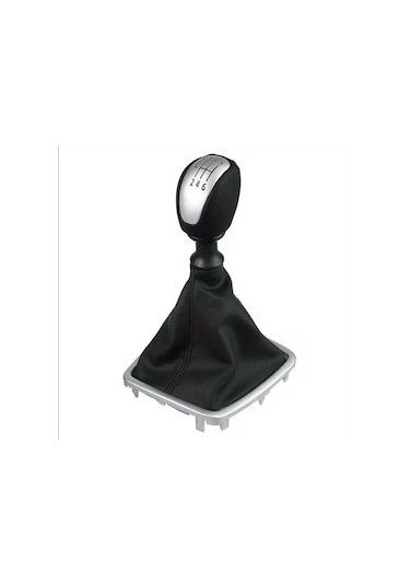 Laguna Mk3 2007-2015 İçin Araba Vites Topuzu Kılıfı Suni Deri Siyah