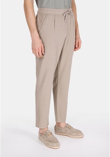 Colins Regular Fit Orta Bel Uzun Paça Erkek Keten Karışımlı Bej Pantolon Cl1074570 Q1.v2 Dbg Bej