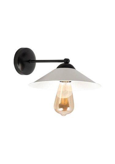 Dylight Retro Metal Dekoratif Siyah Beyaz Duvar Aplik Beyaz