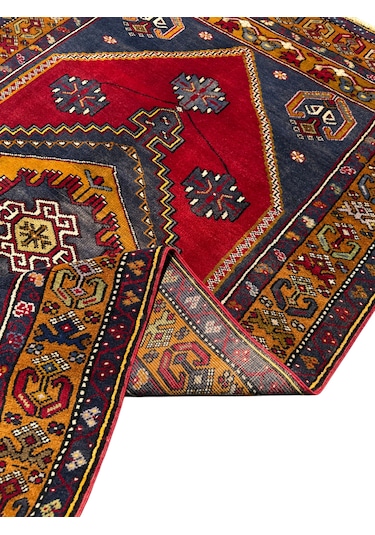 El Dokuma Vintage Yahyalı Halısı 120x211 Eskitme Yün Halı