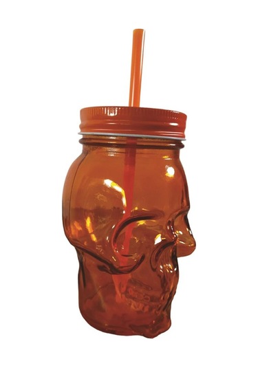 San Miguel Kuru Kafa Pipetli Kavanoz Bardak 450 ml Turuncu