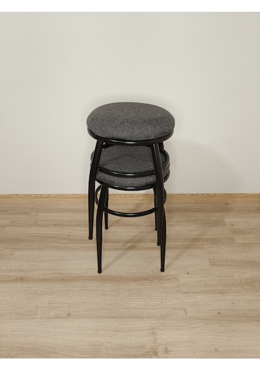 Evko Mobilya Tabure, Bar Taburesi, 2'li Tabure,siyah Ayaklı-siyah