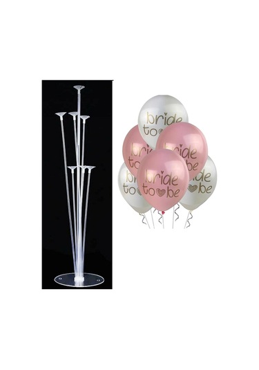 7'li Balon Standı Ve 10 Adet Bride To Be Temalı Balon Set