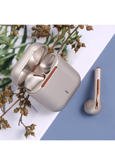 J18 Kablosuz Bt Kulaklıklar Ergonomik Yarı-içi Spor Kulaklıklar Otomatik Eşleştirme Akıllı Dokunmatik İşlem Geniş Uyumluluk Şampanya