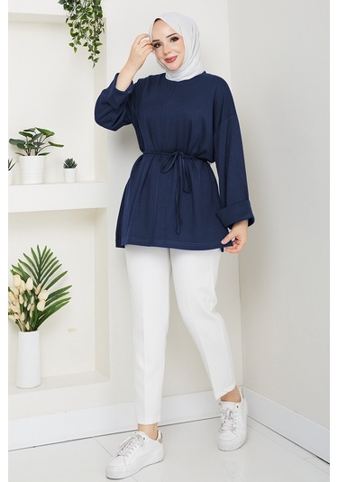 Günsel İpli Oysho Tunik 1646 - Lacivert Lacivert