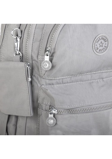 Nas Bag Unisex Zararlı Kimyasal İçermeyen Waterproof Sırt Çantası Açık Gri