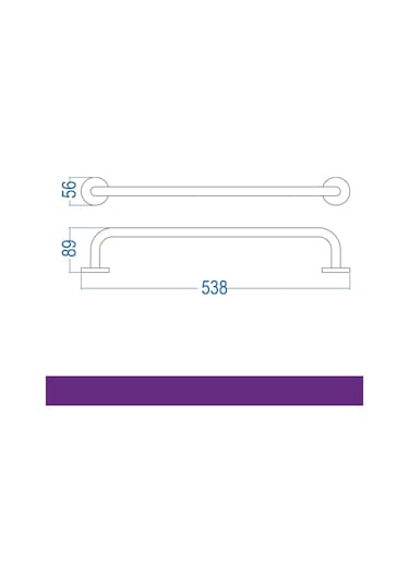 Küvet Tutamağı 50 Cm Ø19 Ss 304 Paslanmaz Çelik