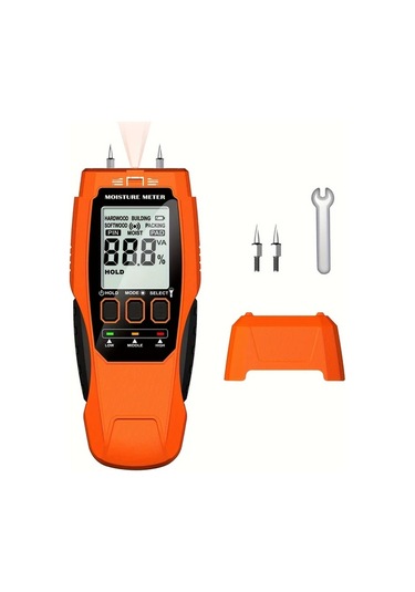 Motion003 2li 1 Arada Pimli Pimsiz Nem Olcer Ev Icin Kuf Test Kiti Turuncu Su Kacagi Dedektor Aydinlatmali Alarmli Pilsiz Ahsap Alcipan