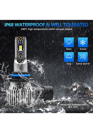 9006/hb4 Led Far Ampulleri Ip68 Su Geçirmez Araba Led Far Ampulleri 6500k 120w 12000lm Parlak Led Farlar, 2 Adet