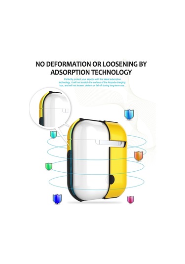 Vernikli Pc Bluetooth Kulaklık Kılıfı  Airpods Uyumlu 1/2 Sarı İçin Anti-kayıp Saklama Çantası Sarı