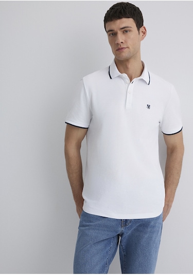 Mavi - Beyaz Polo Tişört 066039-620 - 433121534 Beyaz