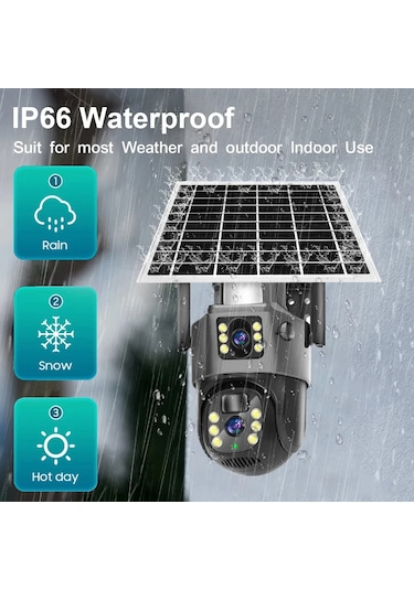 Rose Ahd-30205 Solar Güneş Enerjili 4g Sim Kartlı Kamera