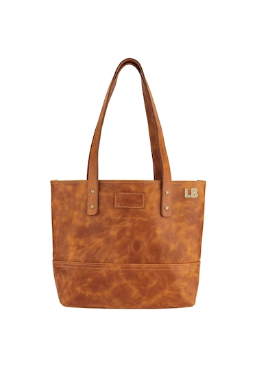 Twingold İsme Özel Tote Bag El Omuz Çantası - %100 Rainbow Deri - Ac03003 - Camel Camel