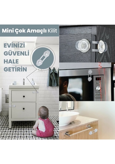 İdeal Baby Mini Çok Amaçlı Kilit 10 Adet Çok Renkli