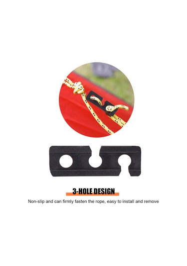 Shineyee 10 Adet Nylon Plastik Çadır Rope Kilitleri - 3 Delikli Tasarım, Kaymazsız, Hafif Ve Taşınabilir - Outdoor Kamp, Yürüyüş, Çadır Ayarlama İçin Siyah Çok Renkli