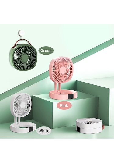 Honmex Taşınabilir Katlanabilir Masaüstü Fan 3 Hızlı Rüzgar Modu 2000mah Pil Usb Şarjlı Ev, Ofis, Seyahat İçin