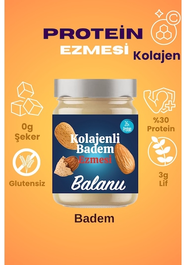 Balanu Kolajenli Badem Ezmesi 280gr X3 Adet