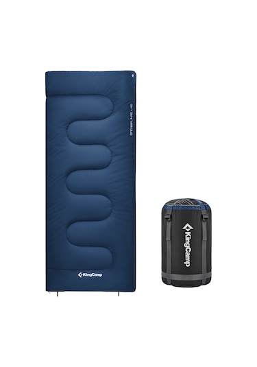 Kingcamp Snowflake 400 Ultra -15 C Uyku Tulumu Navy Sol F. Gri - Mavi
