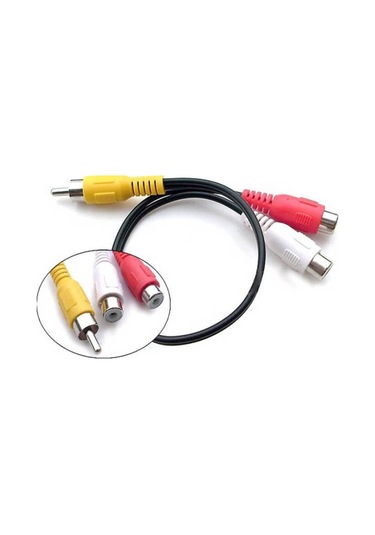 2 Adet - Anfi Y Kablo 1 Erkek Rca To 2 Dişi Rca Lale Tos Kablo - 25cm